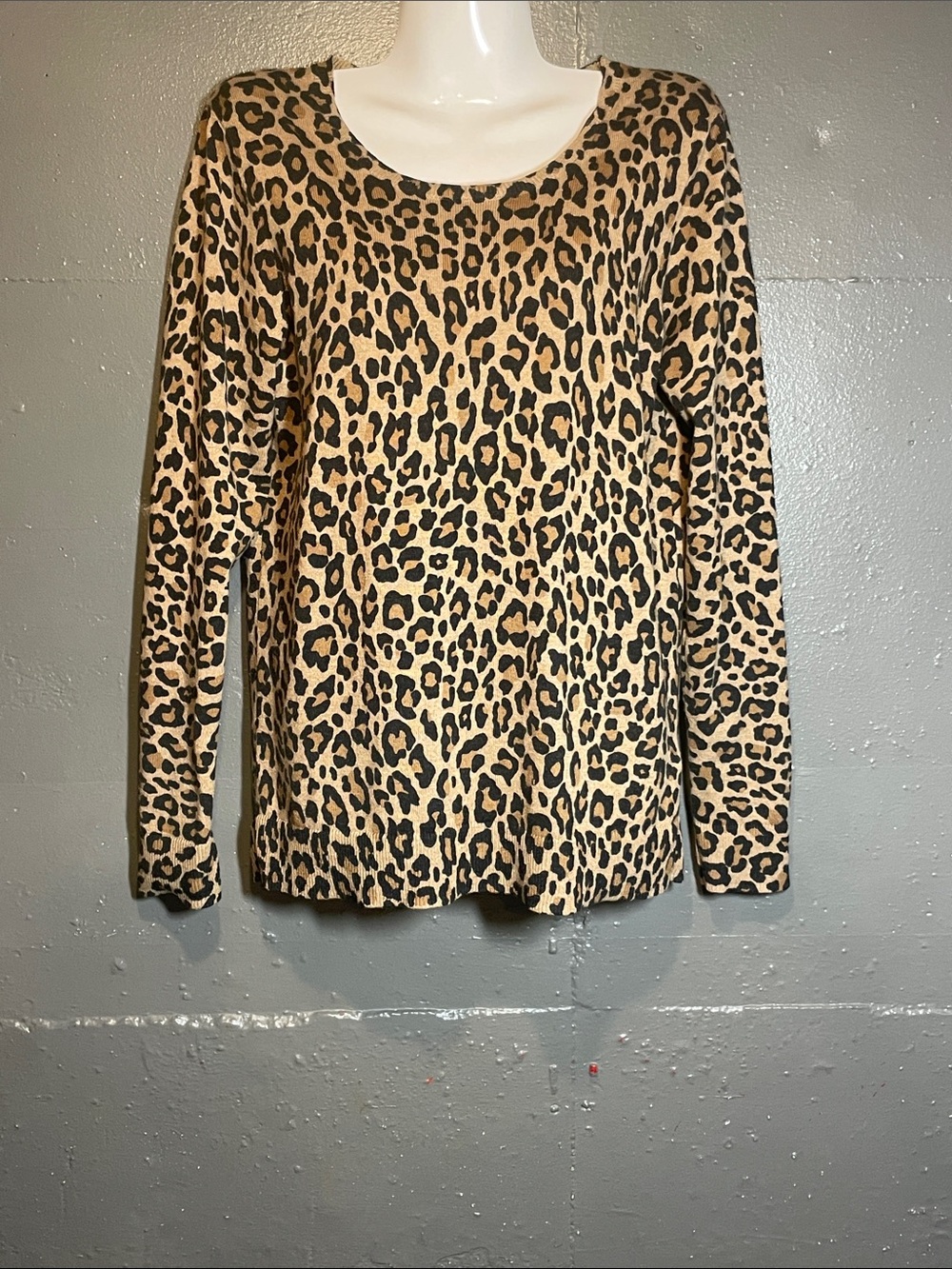 Amazon Essentials Leopard Print Long Sleeve Top - Tan & Black